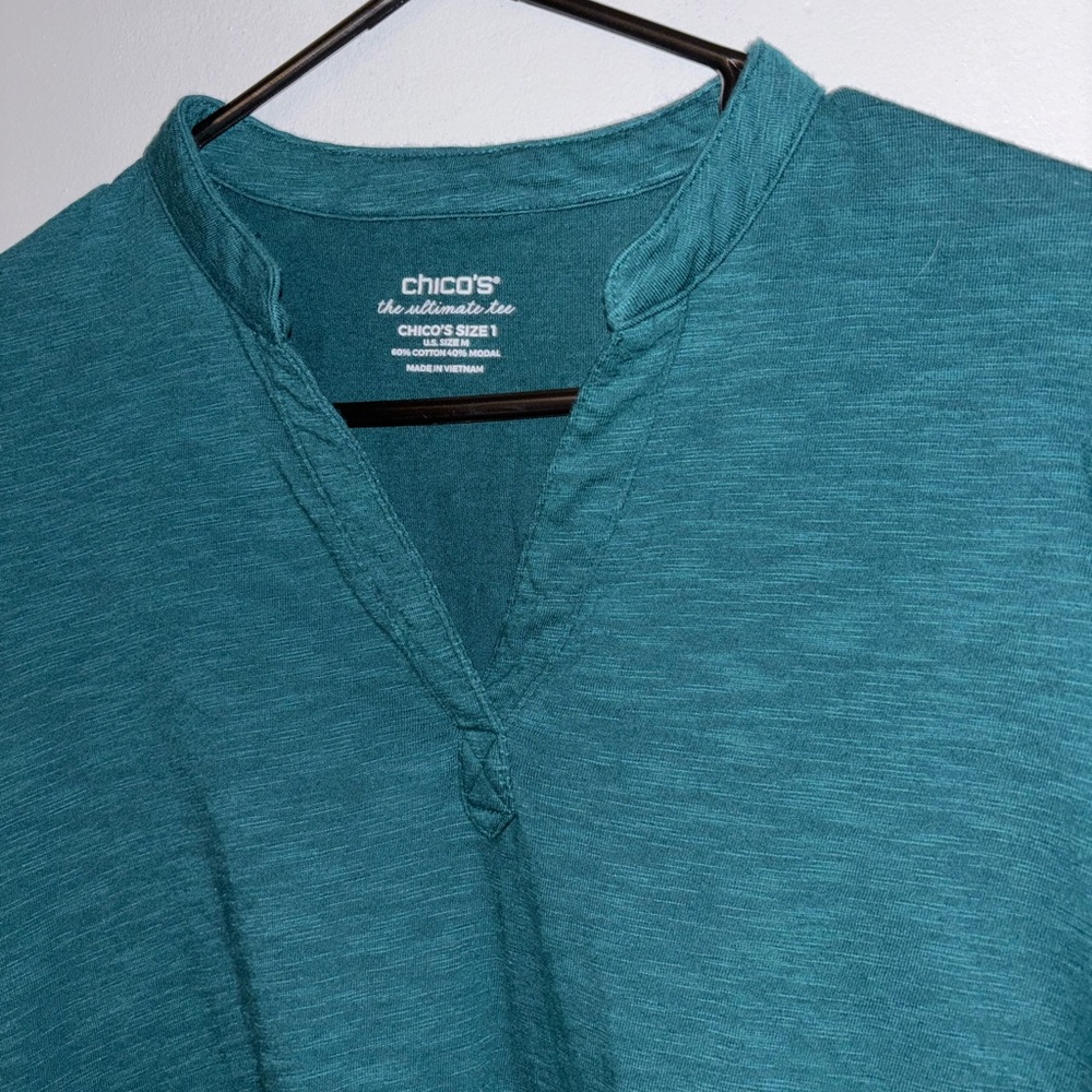 Chico's Deep Teal Tunic Top - Picture 3 of 4
